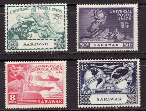 1949 SARAWAK Sc #176-79 - Universal Postal Union MLH postage stamp set cv$13.40