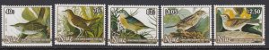 Niue 466-70 Audubon Birds mnh