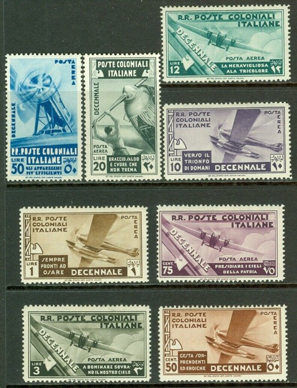 EDW1949SELL : ITALIAN COLONIES 1933-34 Sc #C20-27 Cplt set. VF Mint OG. Cat $109