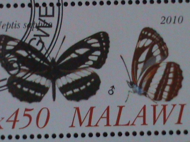 ​MALAWI-2010-PROMOTE-LOVELY BUTTERFLIES-CTO-SHEET-EST.$10 VERY FINE LAST ONE