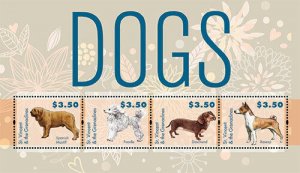 St. Vincent 2012 - SC# 3841 Dog Breeds, Animal, Poodle - Sheet of 4 Stamps - MNH