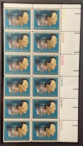 US #1485 MNH Block of 12,6# - 8c American Poet: Robinson Jeffers 1973 [CVR261]