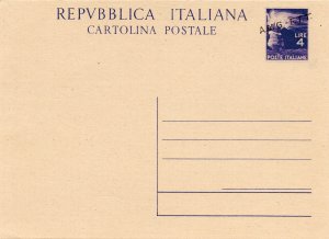 Trieste A - Democratic 4 l. CP no. C 1 hand overprint type A