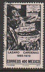 MEXICO 1035, In Memoriam Pres. Lazaro Cardenas.USED. VF. (722)