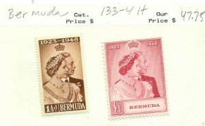 BERMUDA #133-4, Mint Hinged, Scott $37.00