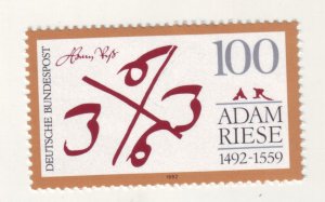 J10957 JL Stamps 1992 germany set of 1 #1748 adam riese