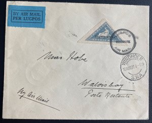 1931 Windhoek South West Africa First Flight Airmail Cover To Walbis Bay