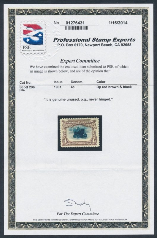 #296 XF OG NH WITH PSE CERT
