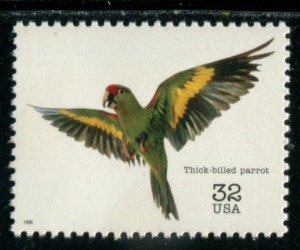 3105b US 32c Endangered Species - Thick Billed Parrot, MNH