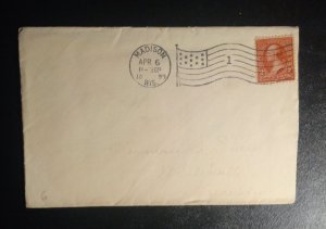 US Scott #279bh Postal Cover Cancelled Madison Wisc. 1899 Stamp Dull Red Type IV