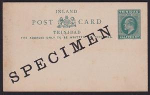 TRINIDAD EVII ½d postcard optd SPECIMEN.....................................6119