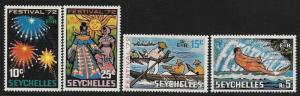 Seychelles 1972 Festival Fireworks Canoe Water skiing local costumes MNH A750