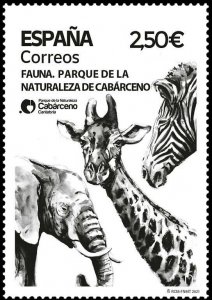 Spain 2021 MNH Stamps ZOO Animals Elephant Giraffe Zebra