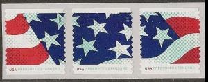 US 4963a Stars & Stripes presorted standard 10c coil strip 3 MNH 2015