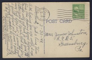 POSTAL HISTORY USA - Conneaut OHIO 1949 to Greensburg PA - GENEALOGY postcard