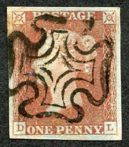 1841 Penny Red (DL) Plate 1b Superb Four Margins