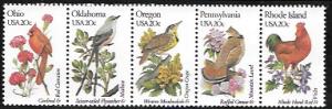 US #1987-91 Strip of 5 MNH State Birds and Flowers
