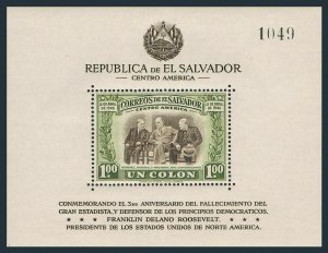 Salvador 612,MNH.Michel Bl.4. President Franklin D.Roosevelt,3rd death Ann.1948.