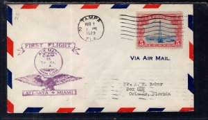 US CAM 25 Tampa,FL to Orlando,FL 1929 First Flight Cover