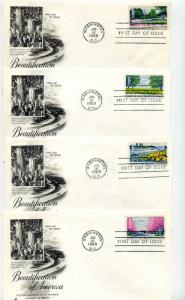 1365-68 Beautification of America, ArtCraft 4 single FDCs