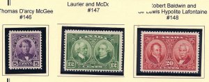 Canada 146 - 148, 146 and 147 MNH, 148 MH