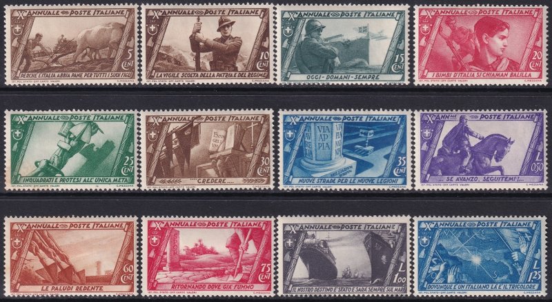 Italy 1932 Sc 290-301 partial set MH*