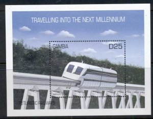 Gambia 2000 Futuristic Railways Maglev MS MUH