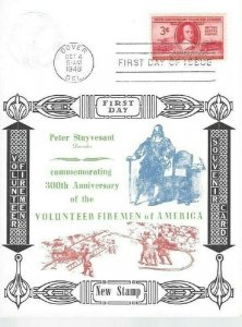 971 3c VOLUNTEER FIREMEN - Sanders Souvenir Card