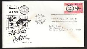 Canal Zone C43 (Smith) Typed FDC