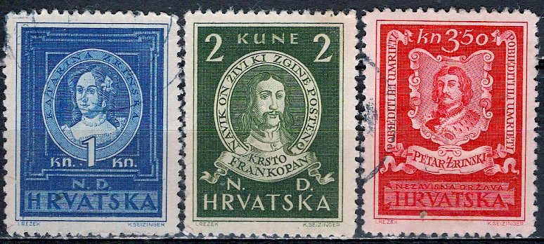 Croatia 1943; Sc. # 56-58; O/Used Cpl Set