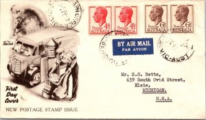 Australia FDC 1951 - New Postage Stamp Issue - Bendigo, VIC - F31099