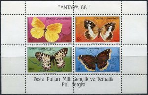 1988 Turkey 2833-2836/B26 Butterflies 30,00 €