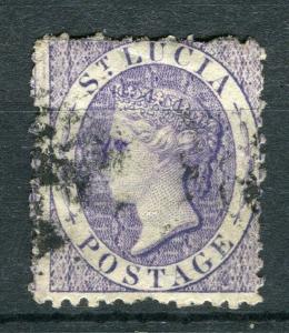 ST.LUCIA; 1863-76 early classic QV issue fine used 6d. value