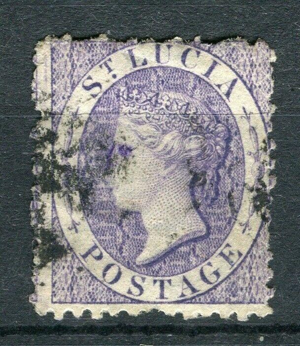 ST.LUCIA; 1863-76 early classic QV issue fine used 6d. value