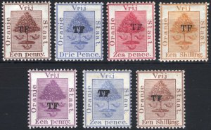 Orange Free State 1888 & 1893 1d-1s T.F. SG T15-18+T33-35 LMM/MLH Cat £52($70)