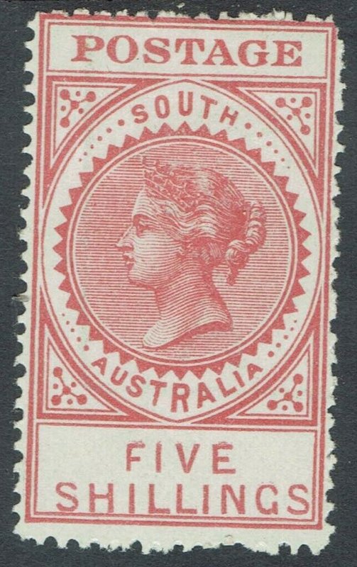 SOUTH AUSTRALIA 1906 QV THICK POSTAGE 5/- WMK CROWN/A  