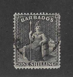 Barbados Sc #35 1sh black  used VF