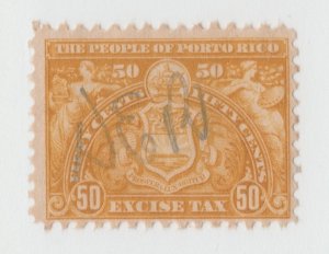 Puerto Rico Revenue fiscal Cinderella stamp 10-12- tnx perfed