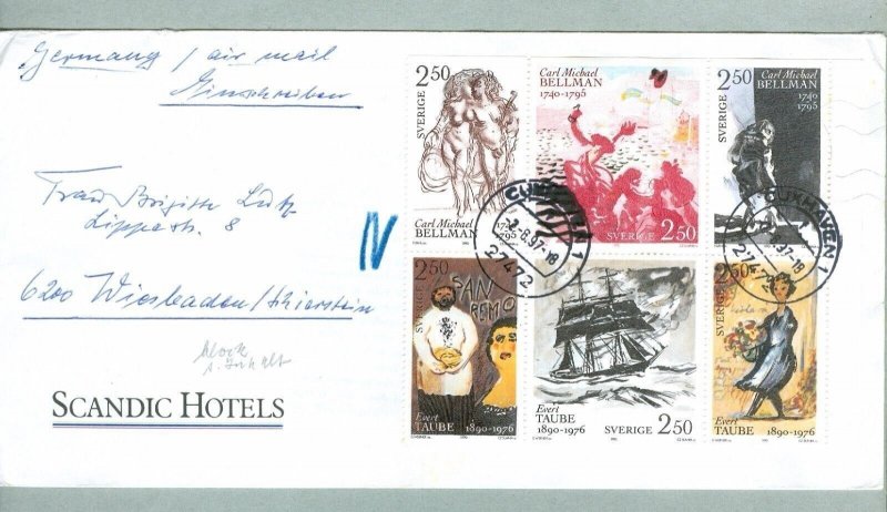 Sweden. Cover Scandic Hotels 1997.Compl.Set 1990 Taube & Bellman.Cancl: Cuxhaven 