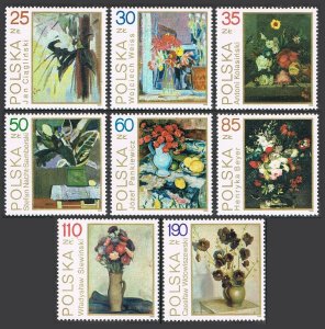 Poland 2940-2947, MNH. Michel 3237-3244. Flowers, Still-life paintings, 1989.