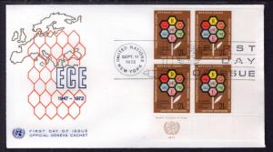 UN New York 231 Economic Plate Block Geneva U/A FDC