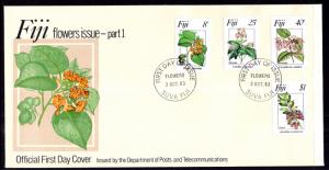 Fiji 495-498 Flowers U/A FDC