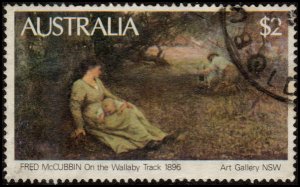 Australia 575 - Used - $2 Art / On the Wallaby Track (1981) (cv $0.75) (2) +