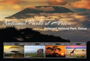 Sierra Leone 2015 - National Parks of Africa Stamp - Sheet of 4 MNH