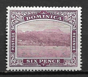 1909 Dominica #42  6p Roseau MH OG