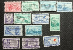 US 1952 Used Commemoratives #1004-1016 13 Stamps L14