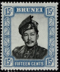 BRUNEI QEII SG108, 15c black & pale blue, LH MINT.