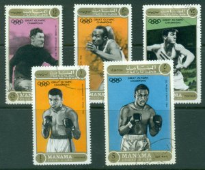 Manama 1971 Mi#640-644 Famous Olympic Champions CTO