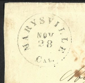 Doyle's_Stamps: California 1861 Marysville (Yuba County) Postal History w/Letter