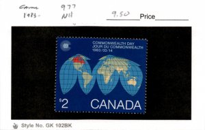 Canada, Postage Stamp, #977 Mint NH, 1983 Map Globe (AF)